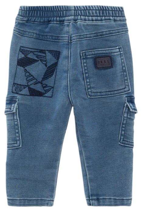 BABY BOYS' BLUE CARGO JEANS WITH ELASTICATED WAIST 2
