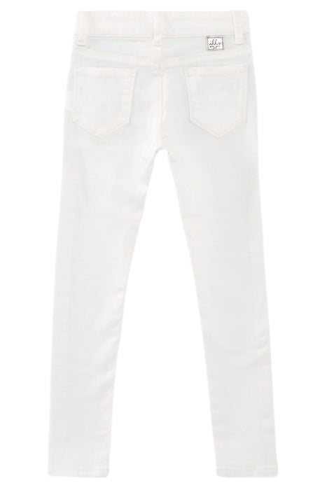 GIRLS' ECRU SKINNY JEANS WITH EMBROIDERY AND STUDS 2