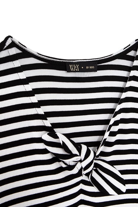 GIRL’S BLACK T-SHIRT WITH WHITE STRIPES AND BOW 3