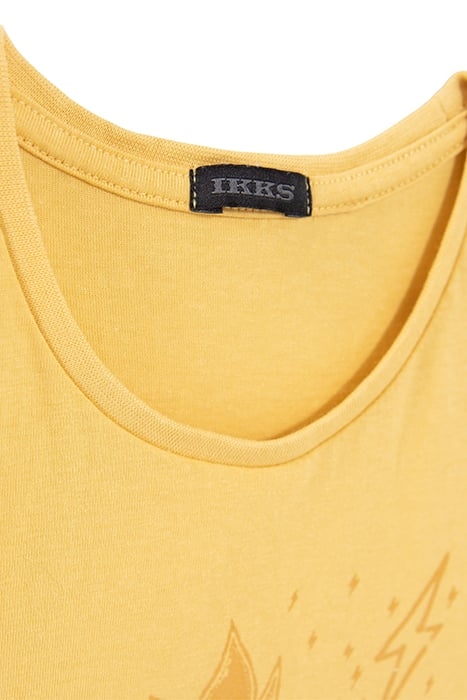 GIRLS' YELLOW ORGANIC COTTON T-SHIRT WITH GLITTERY HEART 3