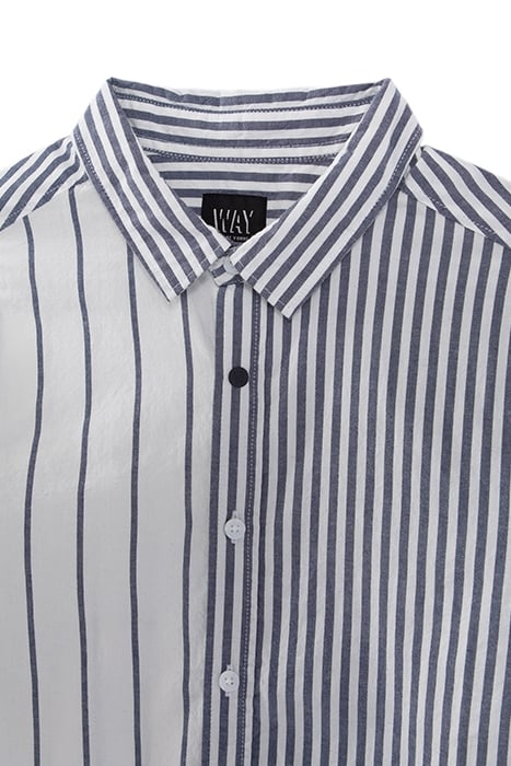 BOYS’ ECRU SHIRT WITH NAVY STRIPES 3