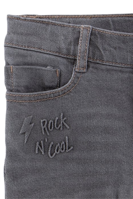 BOYS' GREY DENIM EMBOSSED BACK WATERLESS BERMUDA SHORTS 3