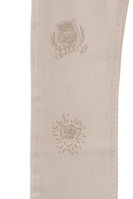 BOYS’ BEIGE SLIM JEANS WITH MIXED PRINT AND EMBROIDERY 7
