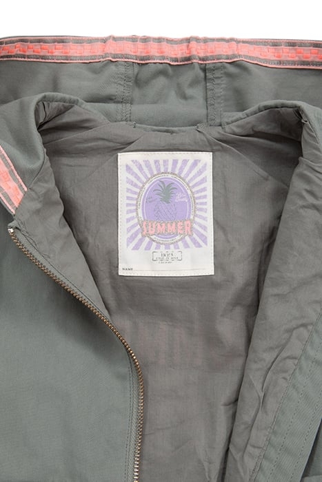 GIRLS' KHAKI ORGANIC COTTON PARKA, EMBROIDERED SLOGAN BACK 3