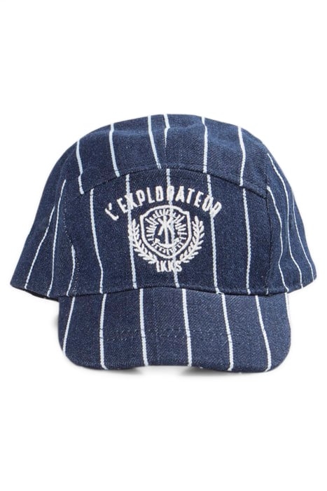 BOYS’ NAVY CAP WITH WHITE STRIPES AND EMBROIDERY 4
