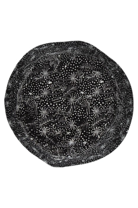 BOYS’ BLACK ORGANIC COTTON SUN HAT WITH EXOTIC LEAF PRINT 3