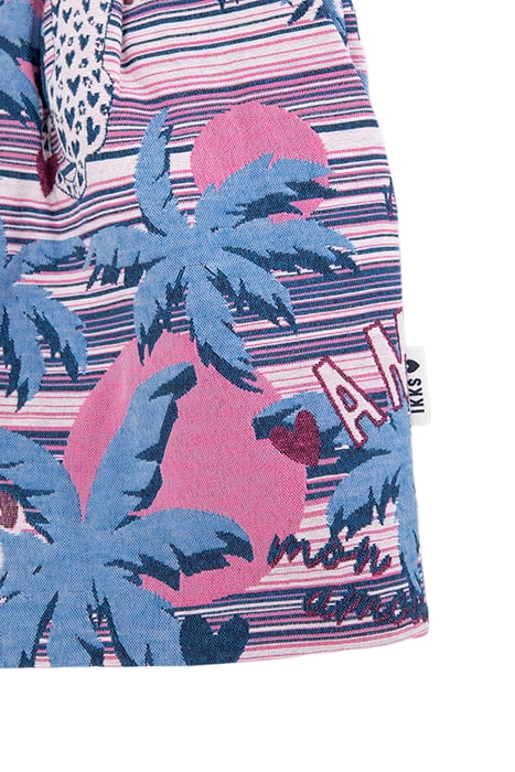 GIRLS’ WHITE PALM TREE-LEOPARD JACQUARD SHORTS 7