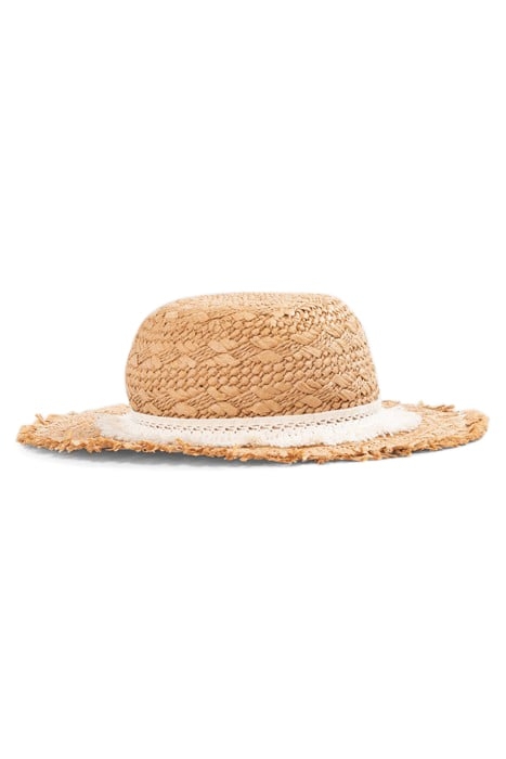 GIRLS’ BEIGE RAFFIA-STYLE HAT WITH LACE BRAID 1