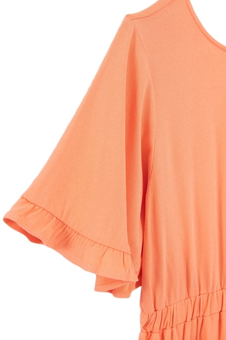 GIRLS’ ORANGE DRESS WITH WIDE RUFFLED SLEEVES 5