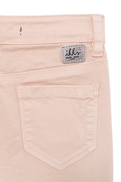 GIRLS' POWDER PINK WATERLESS FLARED JEANS PATCH POCKETS 5