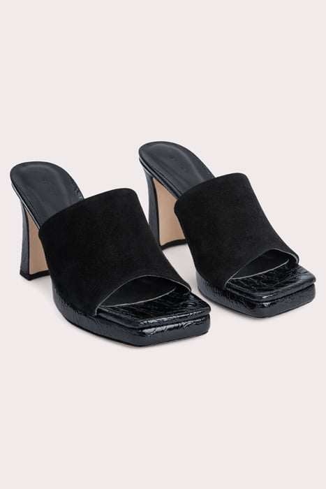 BELIZ BLACK CROCO AND SUEDE LEATHER BLACK 2