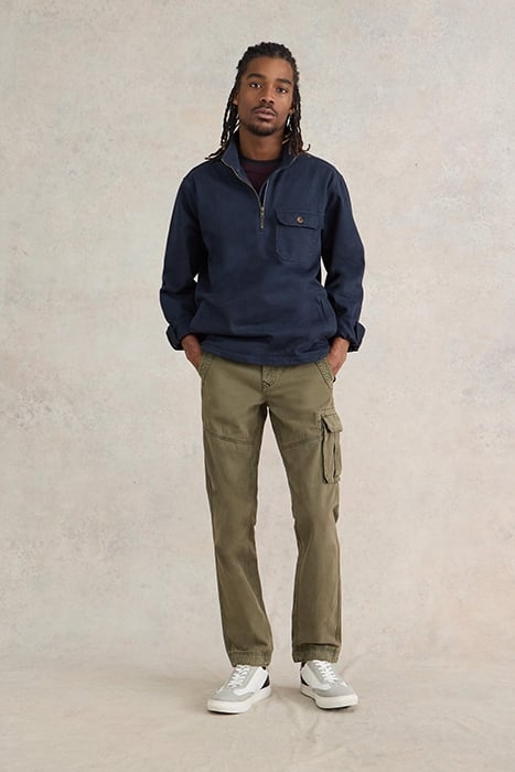 KEGWORTH ORGANIC CARGO TROUSER KHAKI GREEN 1