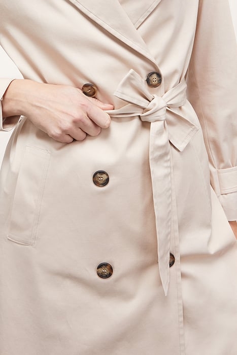 SHORT DOUBLE-BREASTED TRENCH COAT BEIGE 5