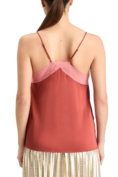 SATIN CAMISOLE WITH LACE DETIAL TERRACOTTA 2