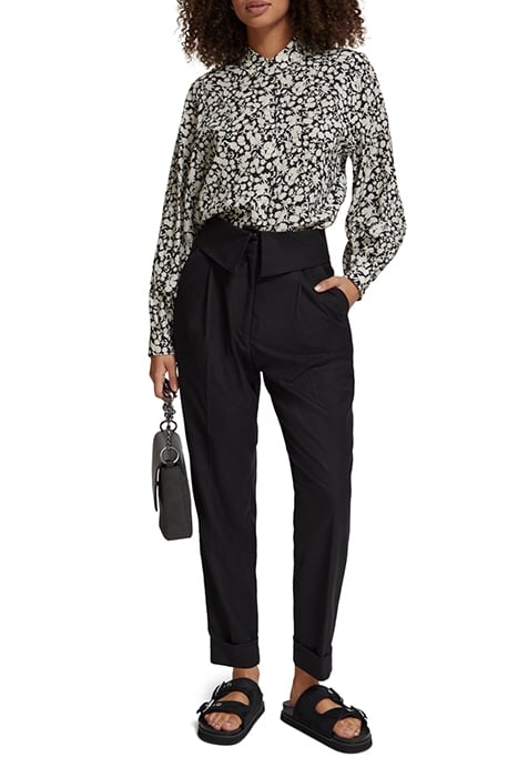 LILY - WAIST FLAP HIGH RISE TAILORED PANT EVENING BLACK 3