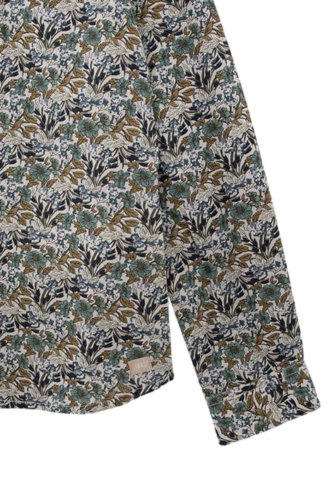 BOYS’ KHAKI SHIRT WITH GREEN FLOWER PRINT 5
