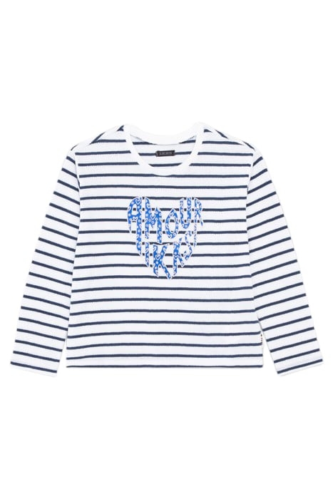 GIRL’S NAVY ORGANIC COTTON T-SHIRT WITH EMBROIDERED HEART 1