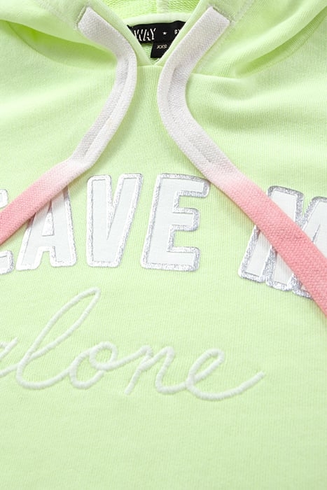 GIRLS’ NEON CROPPED HOODIE WITH YELLOW SLOGAN 5