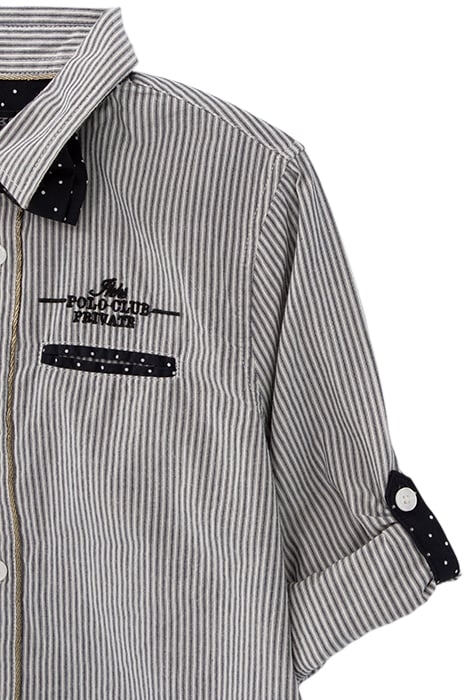 BOYS’ BLACK STRIPED SHIRT WITH BOWTIE 4