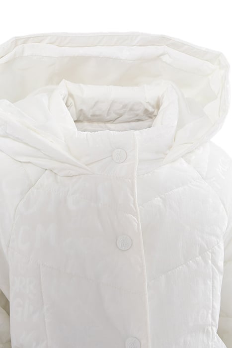 GIRLS' WHITE PADDED JACKET WITH TONE-ON-TONE LETTERING 3