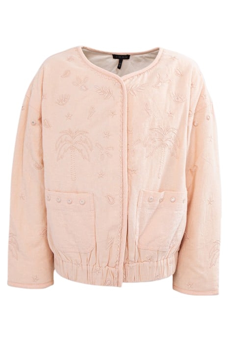 GIRLS’ POWDER PINK JACKET WITH BOHO EMBROIDERY 1