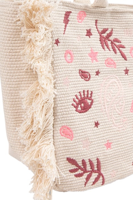 GIRLS’ BEIGE WOVEN HANDBAG WITH EMBROIDERY AND FRINGING 6