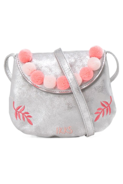GIRLS’ SILVER SHOULDER BAG WITH TASSEL DECOR 1