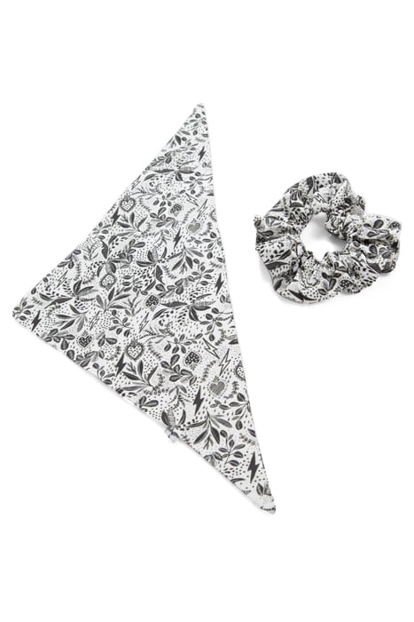 GIRLS’ BLACK SCARF SCRUNCHIE WITH ROCK JUNGLE PRINT 1