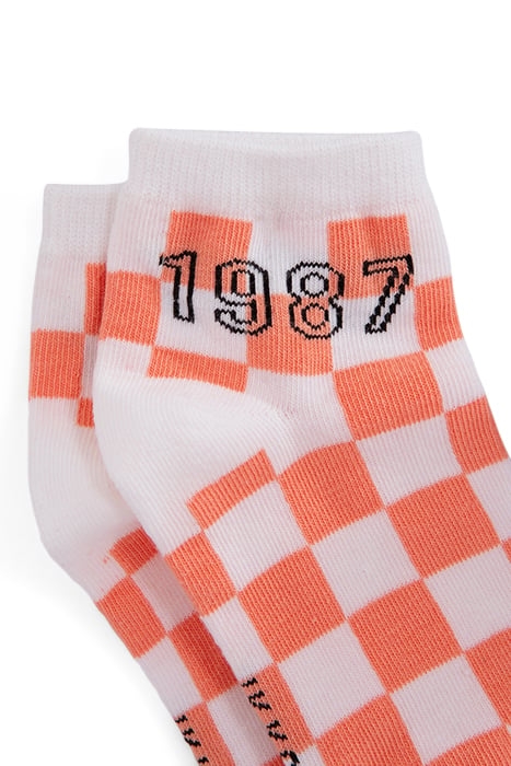 BOYS’ ORANGE CHECKERBOARD AND PURPLE SOCKS 2