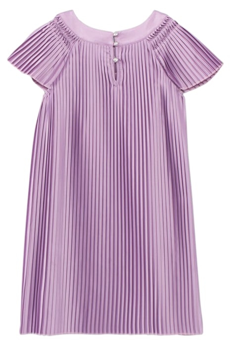 GIRLS’ LAVENDER SATIN PLEATED DRESS 2