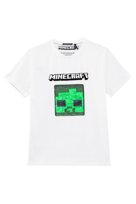BOYS’ WHITE T-SHIRT WITH MINECRAFT REVERSIBLE SEQUINS 1