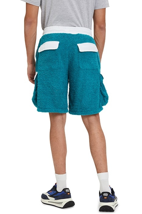 TERRY FABRIC CARGO SHORTS WITH NYLON INSTERTS MARINE 2