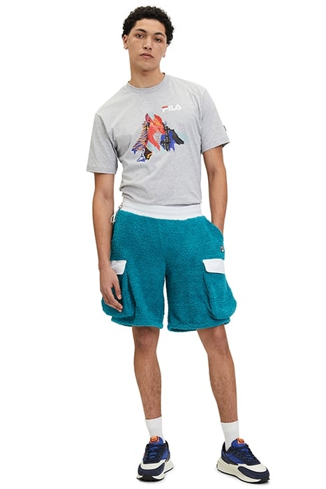 TERRY FABRIC CARGO SHORTS WITH NYLON INSTERTS MARINE 3