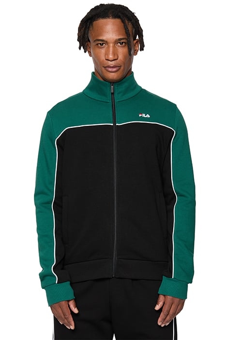 LATIMER BLOCKED TRACK JACKET FOREST BIOME-BLACK 1