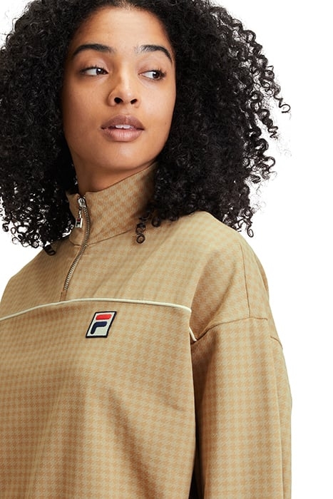 LIEBAU AOP HALF ZIP SWEATER CORNSTALK PEPITA AOP 7