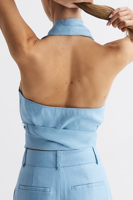 HOLLIE-COWL HALTER TOP BLUE 3